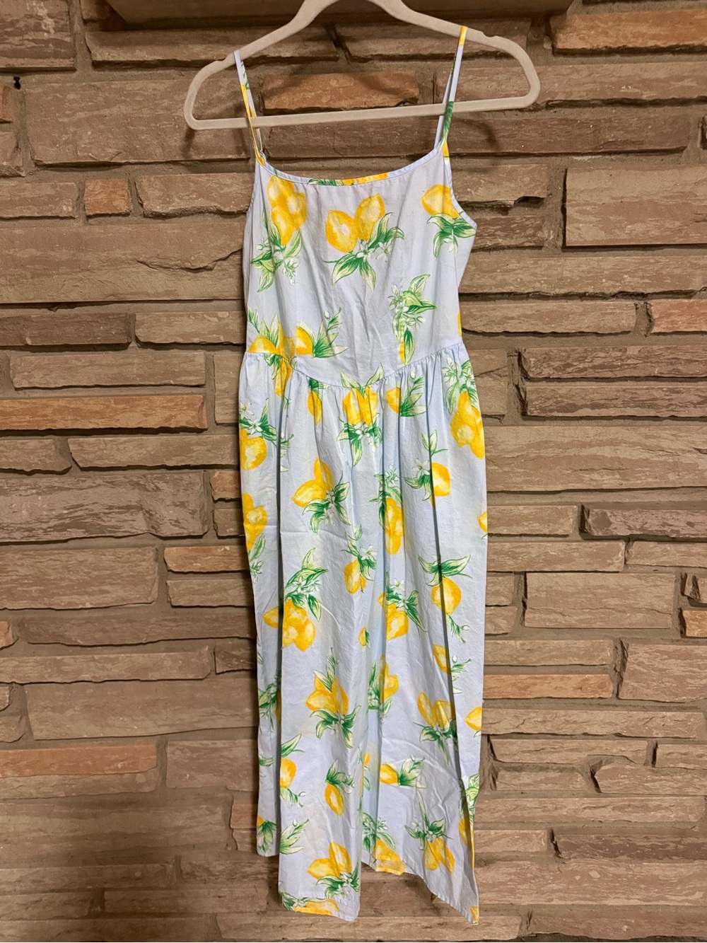 Gap Women’s Lemon-Print Spaghetti Strap Dress - Yellow